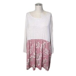 Honeyme Boutique Women's Babydoll Tunic Top Floral Blouse Size XXL Cottagecore